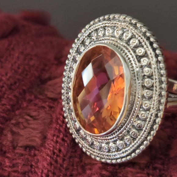 NICKY BUTLER Designer NB 925 Sterling Silver Honey Quartz Bold Ring Size 6 NWT - Picture 7 of 14